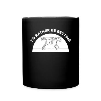 Je préfère parier Chemise Cadeau Course de chevaux - Mug uni - noir - Devant