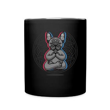 Yoga Dog Bulldogs Yoga - Full Colour Mug - black - Front