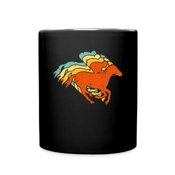 Cadeau de chemise de course de chevaux rétro vintage - Mug uni - noir - Devant