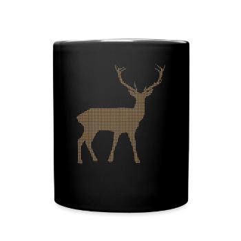 Hirsch - Tasse einfarbig - Schwarz - Vorne