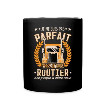 Camionneur Routier Camion - Mug uni - noir - Devant