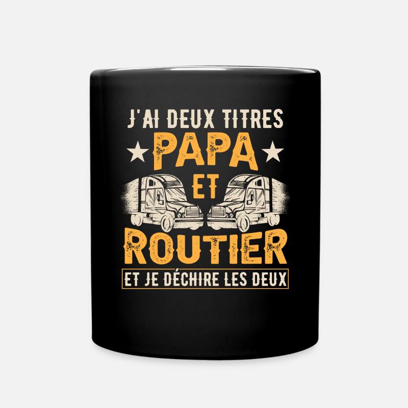 Papa Et Routier - Mug uni - noir