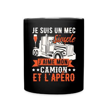 J'aime Mon Camion Et L'Apéro - Mug uni - noir - Devant