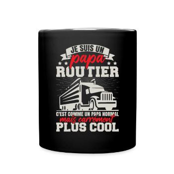 Je Suis Un Papa Routier - Mug uni - noir - Devant