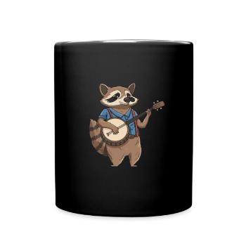 Waschbär-Banjo-Musiker Design für - Tasse einfarbig - Schwarz - Vorne