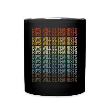Jungen werden Feministen Liberaler Feminist - Tasse einfarbig - Schwarz - Vorne