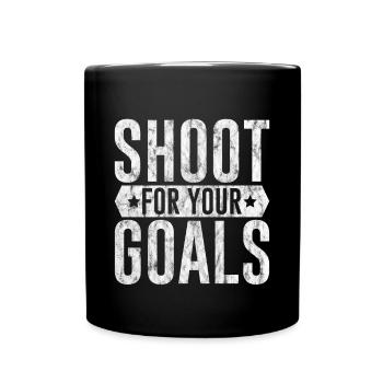 Shoot For Your Goals 3 - Tasse einfarbig - Schwarz - Vorne