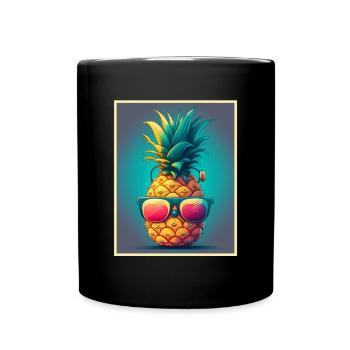 Ananas Sommer Veganer Obst Vegetarier Fructaner - Tasse einfarbig - Schwarz - Vorne