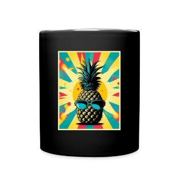 Ananas Sommer Veganer Obst Vegetarier Fructaner - Tasse einfarbig - Schwarz - Vorne