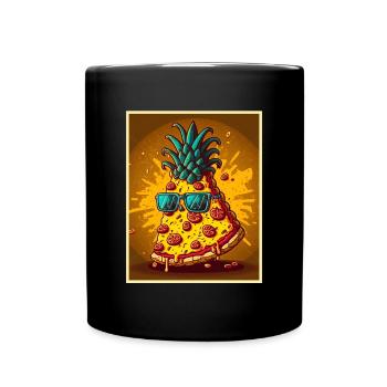 Pizza Ananas Hawaii Restauration rapide d’été Tomates - Mug uni - noir - Devant