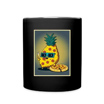 Pizza Ananas Hawaii Restauration rapide d’été Tomates - Mug uni - noir - Devant