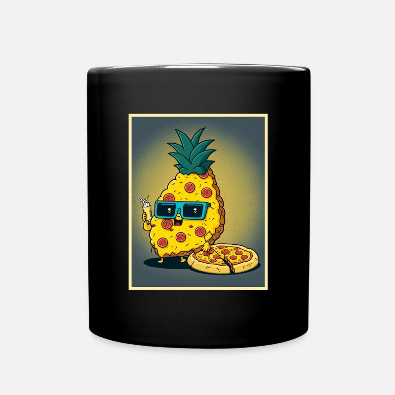 Pizza Ananas Hawaii Restauration rapide d’été Tomates - Mug uni - noir