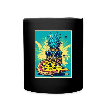 Pizza Ananas Hawaii Restauration rapide d’été Tomates - Mug uni - noir - Devant