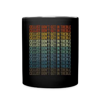 Le violoncelliste n’entre pas dans le violoncelle aigu - Mug uni - noir - Devant