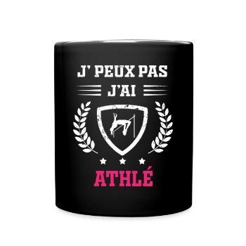 Je peux pas j'ai athlé sport femme - Mug uni - noir - Devant