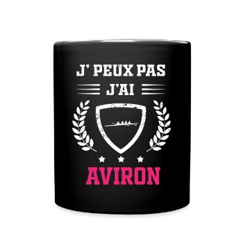 Je peux pas j'ai aviron femme - Mug uni - noir - Devant