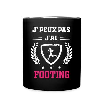 Je peux pas j'ai footing femme - Mug uni - noir - Devant