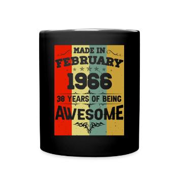 Anniversaire millésime février 1966 - Mug uni - noir - Devant