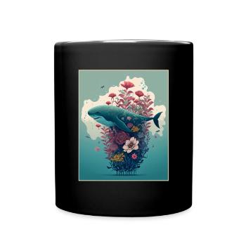 Hai Wal Ozean Pflanzen Maritim Tiefsee Klima - Tasse einfarbig - Schwarz - Vorne