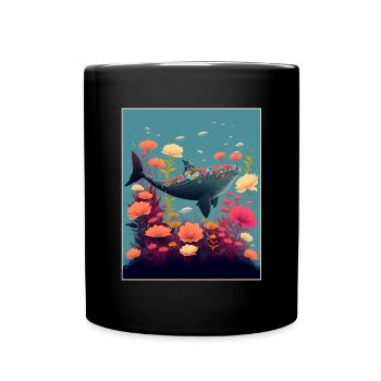 Hai Wal Ozean Pflanzen Maritim Tiefsee Klima - Tasse einfarbig - Schwarz - Vorne