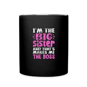 Grande sœur Frère frères et sœurs Cadeau - Mug uni - noir - Devant