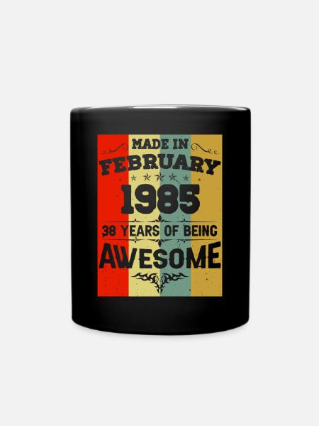 Anniversaire millésime février 1985 - Mug uni - noir