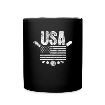 Softball États-Unis - Mug uni - noir - Devant