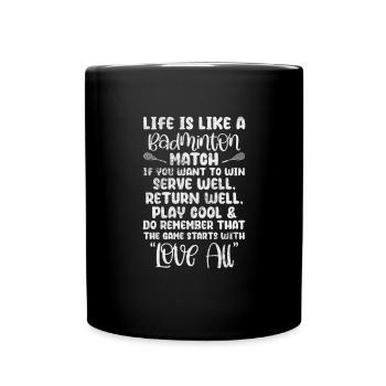 Squash Spieler Badminton Sport Geschenk - Tasse einfarbig - Schwarz - Vorne