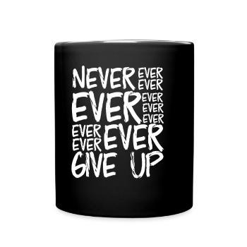 Jamais Abandonner — Typographie Pinceau - Mug uni - noir - Devant