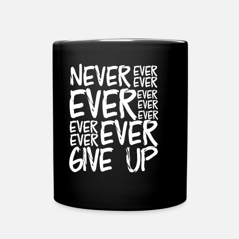 Jamais Abandonner — Typographie Pinceau - Mug uni - noir