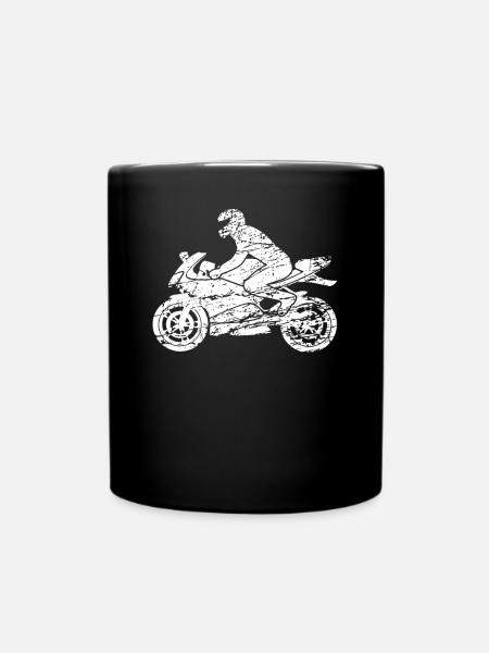 Motorradfahrer Mit Motorradhelm Motorrad Geschenk - Tasse einfarbig - Schwarz