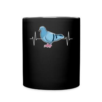 Pigeon heartbeat line pigeon fancier gift - Mug uni - noir - Devant