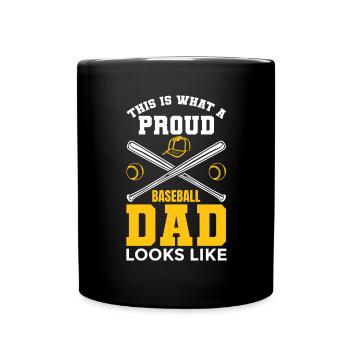 So sieht ein Baseball Vater aus - Tasse einfarbig - Schwarz - Vorne