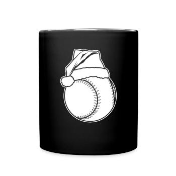 Baseball Weihnachten - Tasse einfarbig - Schwarz - Vorne