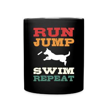 Run Jump Swim repetition. - Full Colour Mug - black - Front