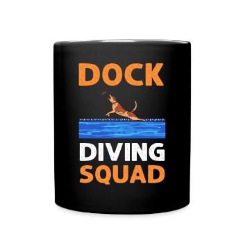 Dock -Tauchkader. Wassersporthund Sporthund Dock - Tasse einfarbig - Schwarz - Vorne