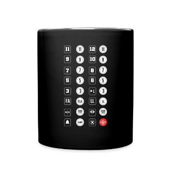 Elevator buttons. Elevator mechanic - Full Colour Mug - black - Front