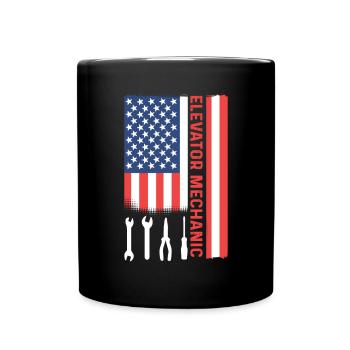 Elevator mechanic. Elevator fitter - Full Colour Mug - black - Front