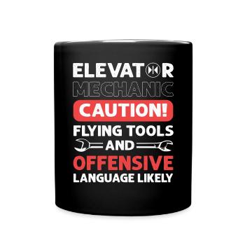 Elevator fitter Elevator mechanic Elevators - Full Colour Mug - black - Front