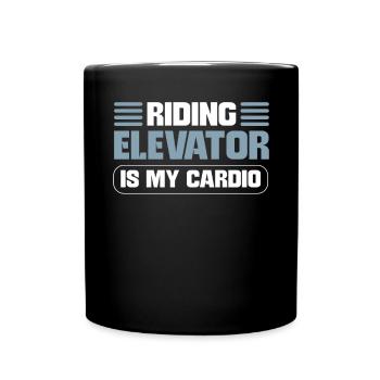 Prendre l’ascenseur est mon cardio. - Mug uni - noir - Devant