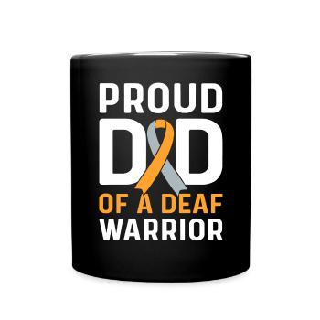 Fier père d’un guerrier sourd. Asl - Mug uni - noir - Devant
