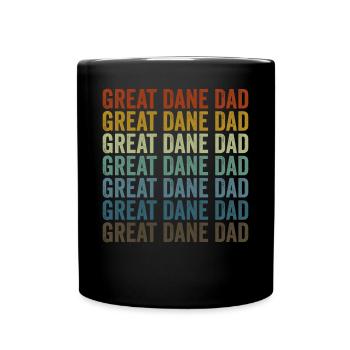 Great Dane Papa Great Dane dog lovers - Full Colour Mug - black - Front