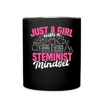 Just A Girl With A Steminist Mindset - Full Colour Mug - black - Front