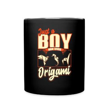 Just A Boy Who Loves Origami - Full Colour Mug - black - Front
