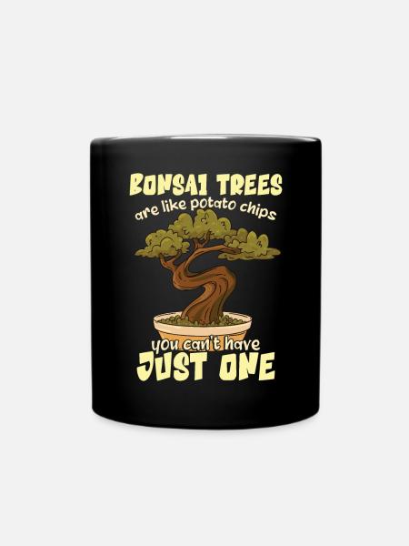 Lustiger Bonsai-Baum - Tasse einfarbig - Schwarz