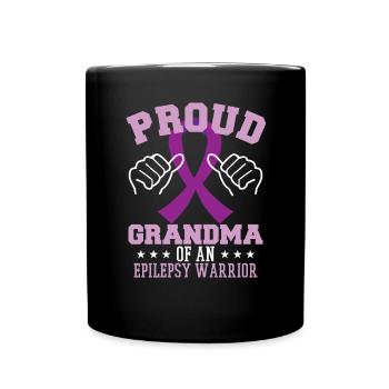 Proud Grandma Of An Epilepsy Warrior - Full Colour Mug - black - Front