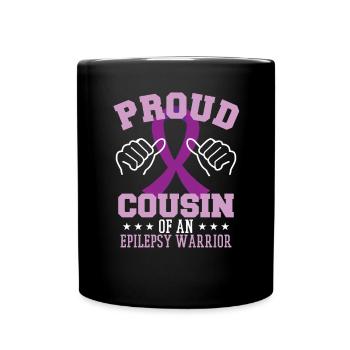 Proud Cousin Of An Epilepsy Warrior - Full Colour Mug - black - Front