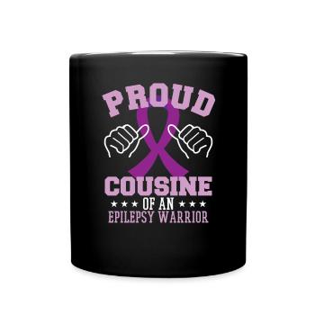 Proud Cousine Of An Epilepsy Warrior - Full Colour Mug - black - Front