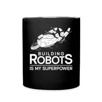 Robot Robotics Engineer Building - Full Colour Mug - black - Front