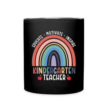 Training a kindergarten teacher Motivating Inspiring - Full Colour Mug - black - Front
